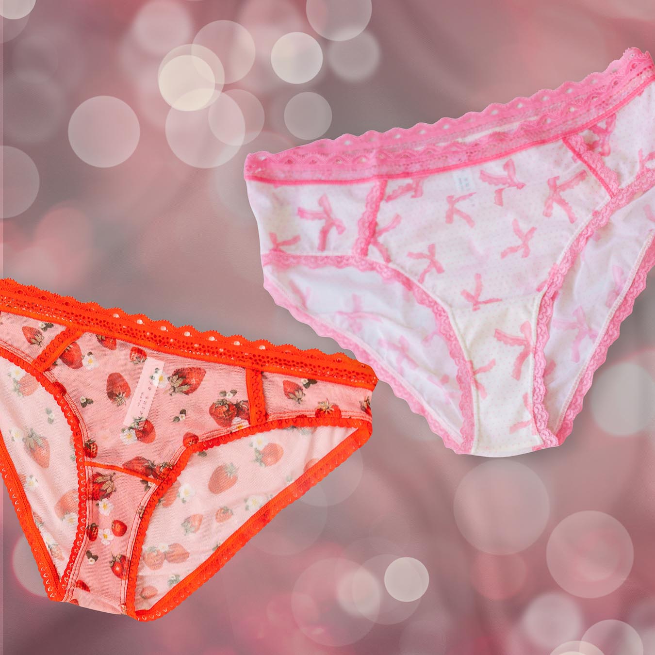 Strawberry Bow Sweetness - Mesh Bikini 2-Pack