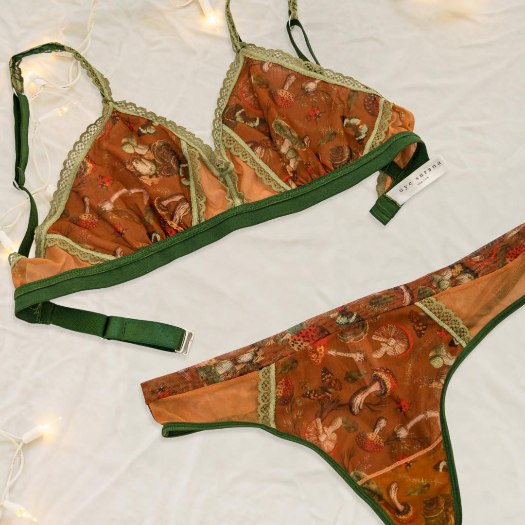 Mushroom Bralette Lingerie Set