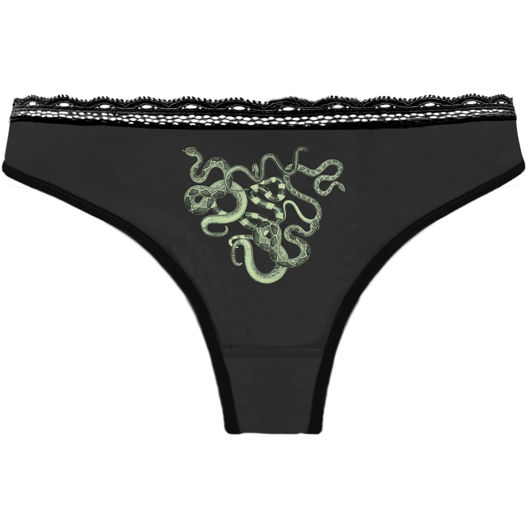 Obsidian Jade Snakes Thong