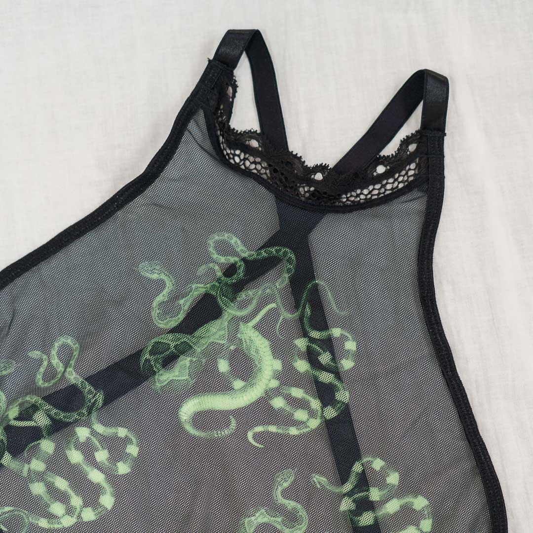 Obsidian Jade Snakes High Neck Cami