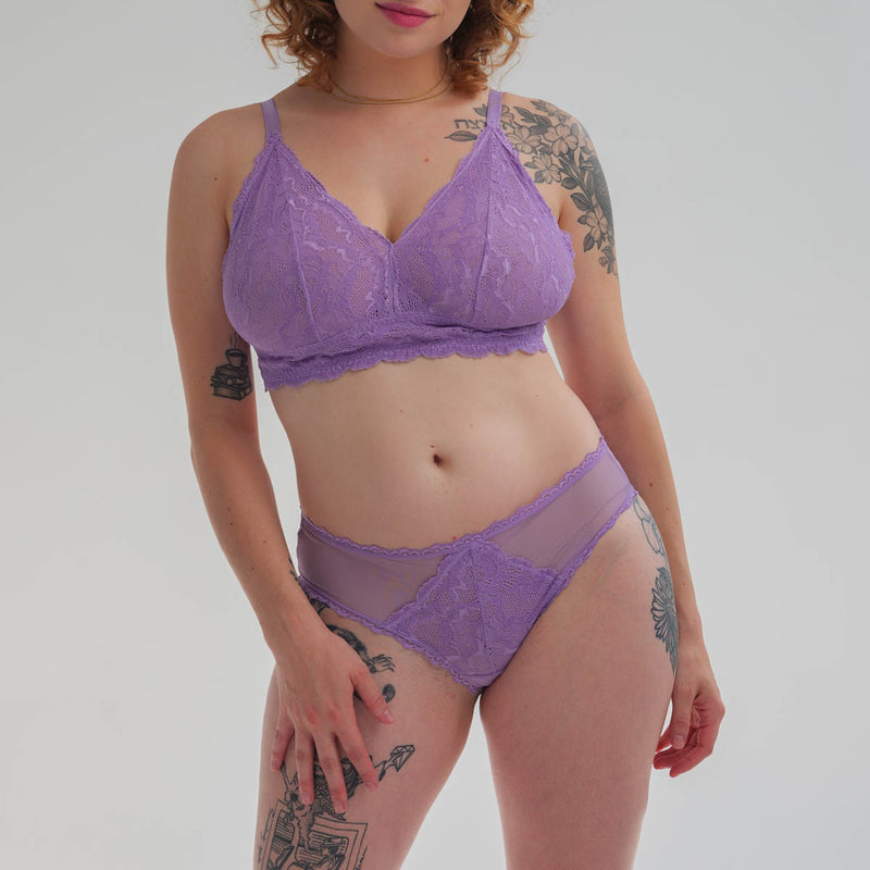 Lacey Everyday Wireless Bra in Lilac - Uye Surana