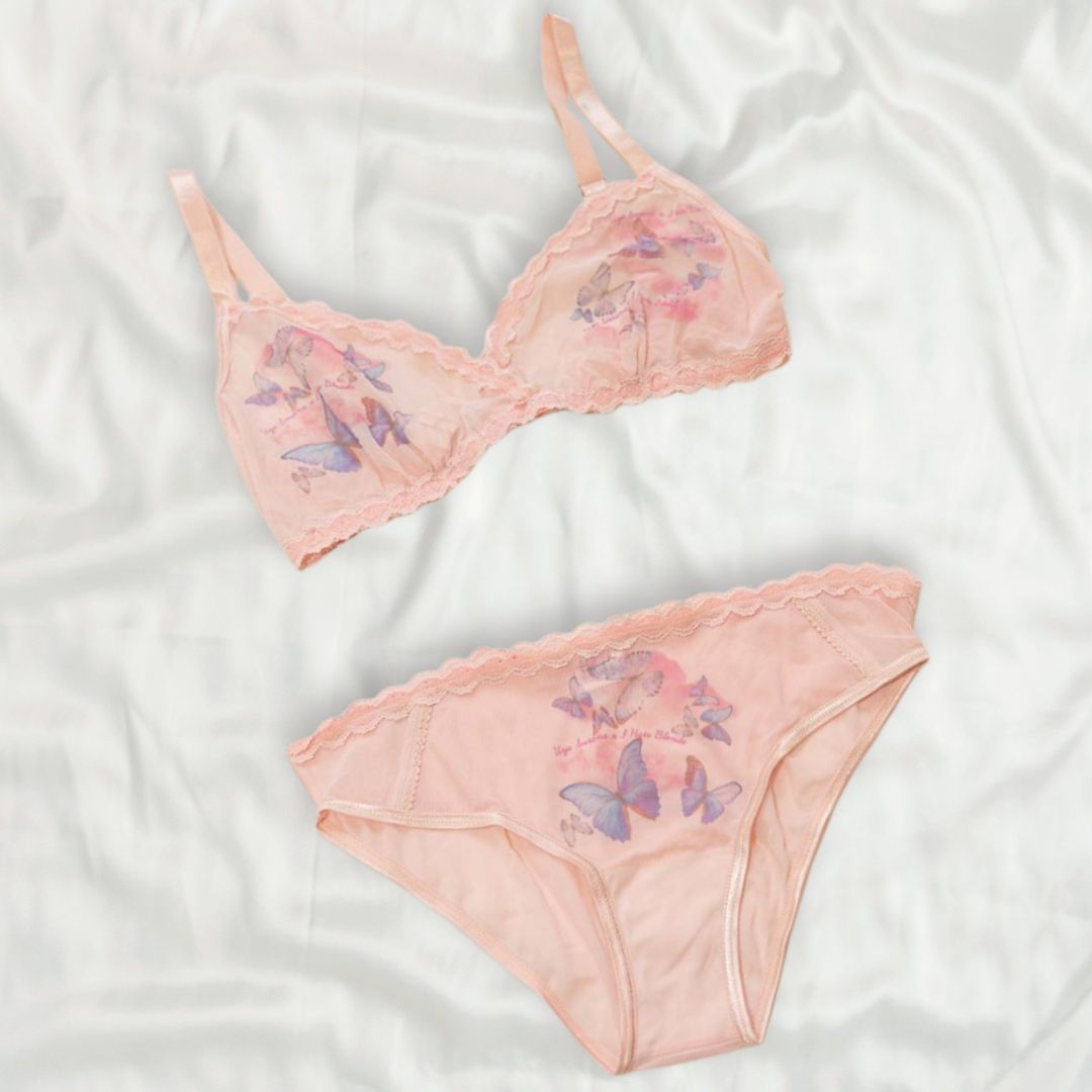 Butterfly Dreams Mesh Bra & Bikini Set XS/S *Sample Quality