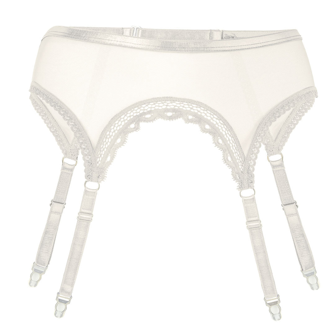 Pearl Sheerly Mesh Adjustable Garter Belt