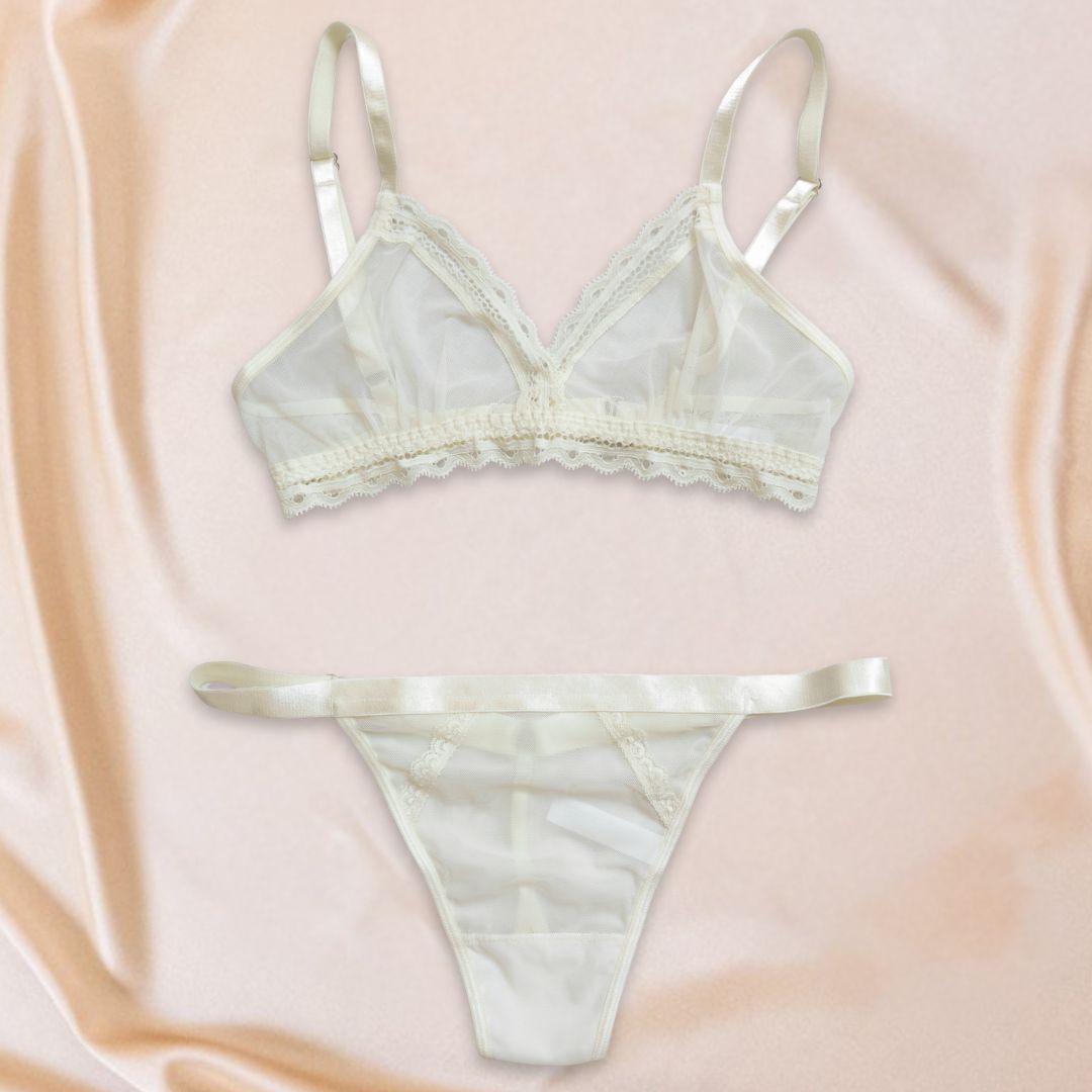 Pearl Sheerly Mesh Lingerie Set