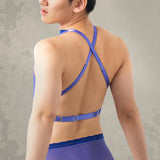 Sheerly Mesh High Neck Cami in Ultramarine - Uye Surana