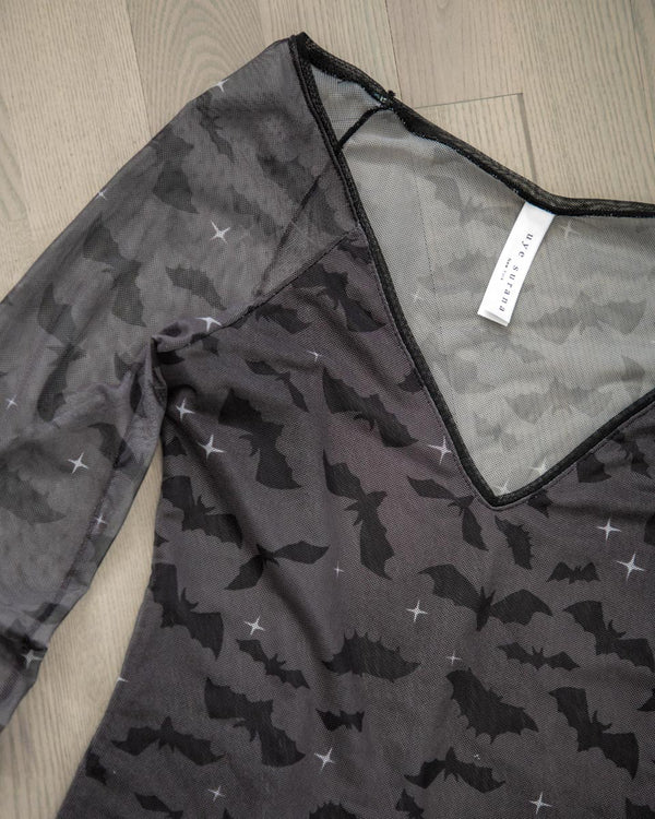 Bats in the Belfry Printed Long Sleeve Garter Tee ✩𝐿𝒾𝓂𝒾𝓉𝑒𝒹✩ - Uye Surana