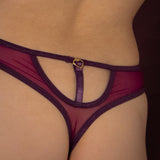 Hearts of Venus Keyhole Thong in Plum - Uye Surana