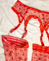 Strawberry Jam Printed Stay Up Stockings - Uye Surana