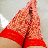 Strawberry Jam Printed Stay Up Stockings - Uye Surana