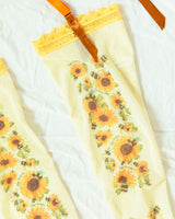 Sunflower Bees Printed Thigh-high Stockings - Uye Surana