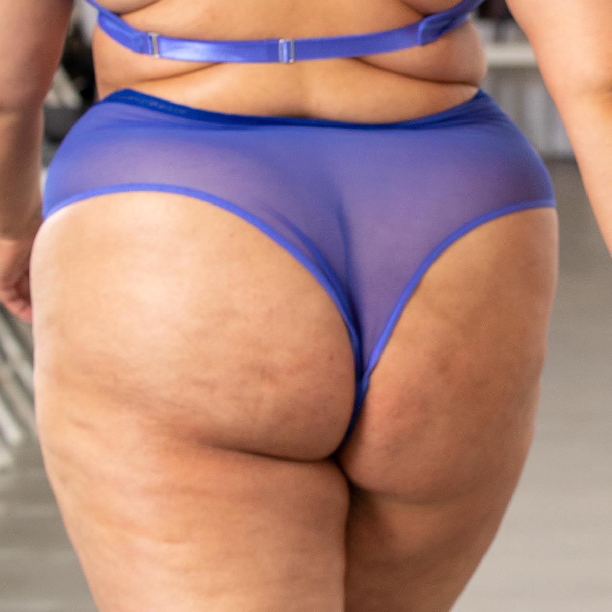 Sheerly Mesh High Waist Undies in Ultramarine - Uye Surana