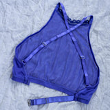 Sheerly Mesh High Neck Cami in Ultramarine - Uye Surana