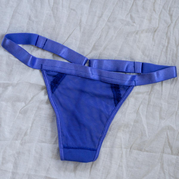 Sheerly Mesh G-String in Ultramarine - Uye Surana