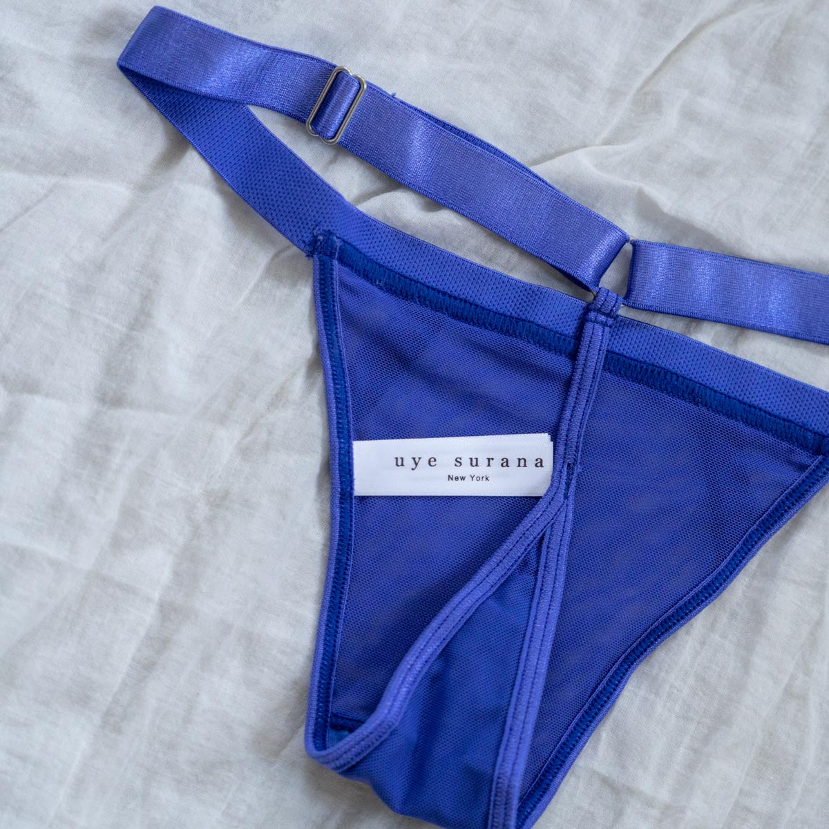 Sheerly Mesh G-String in Ultramarine - Uye Surana