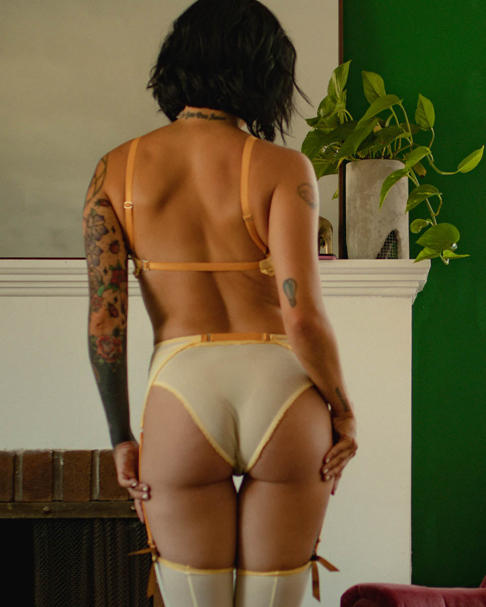 Sunflower Bees Printed Bikini - Uye Surana