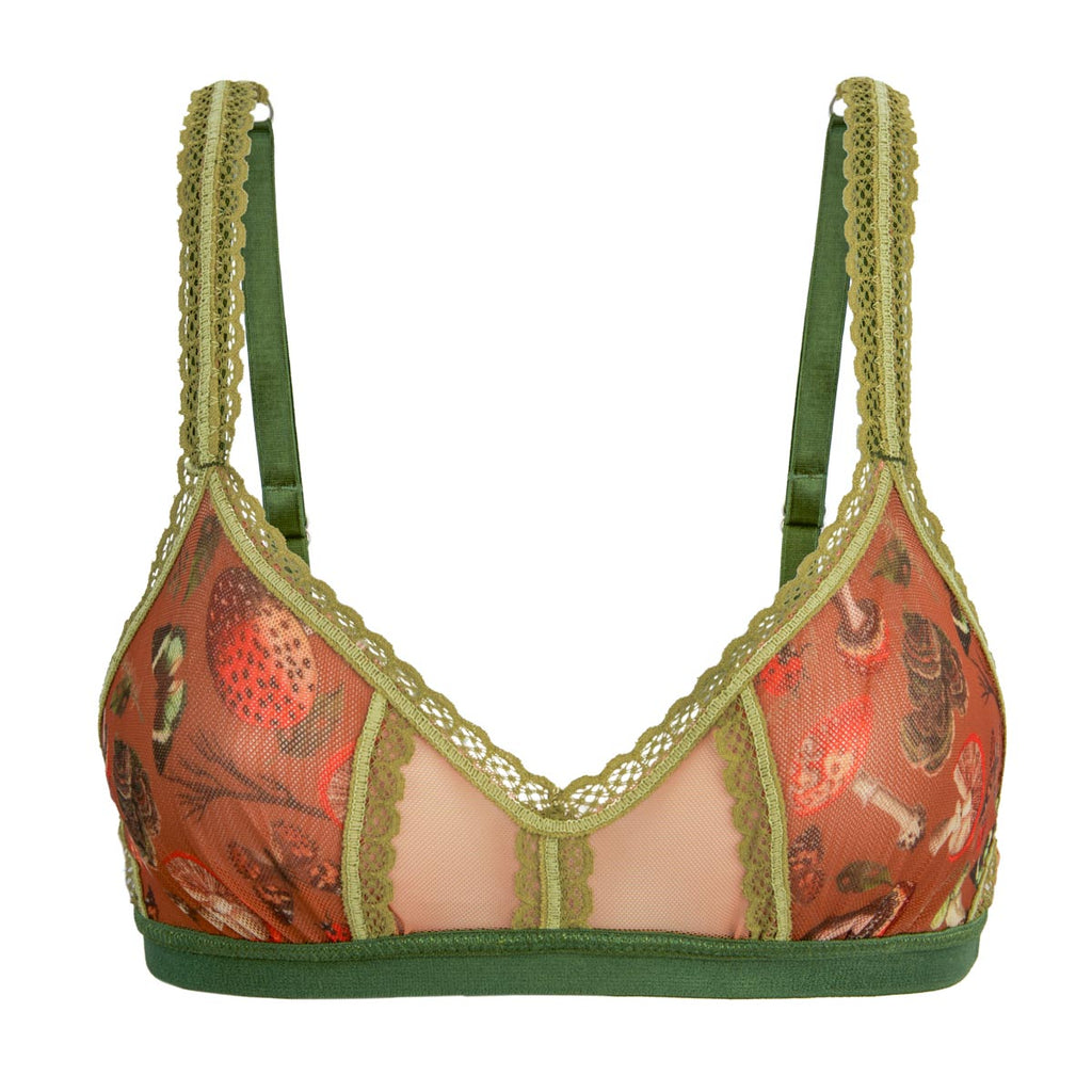 Butterfly Metamorphosis Printed Mesh Peekaboo Bralette – Uye Surana